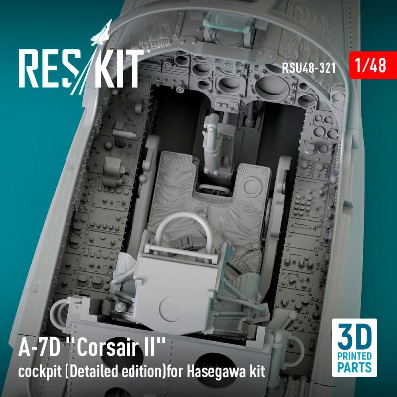 A-7D Corsair II cockpit (Detailed edition) for Hasegawa kit (3D Printed) von ResKit Models
