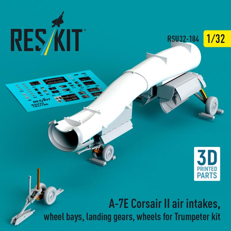 A-7E Corsair II air intakes, wheel bays, landing gears, wheels for Trumpeter kit (3D Printed) von ResKit Models