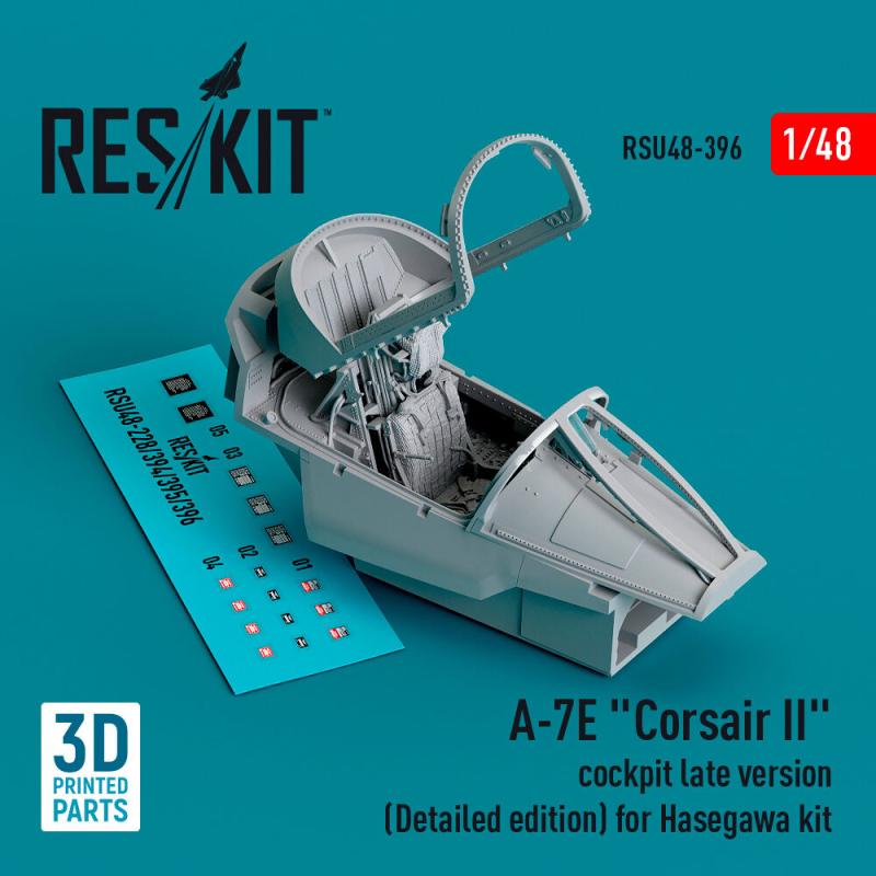 A-7E Corsair II cockpit late version (Detailed edition) for Hasegawa kit (3D Printed) von ResKit Models