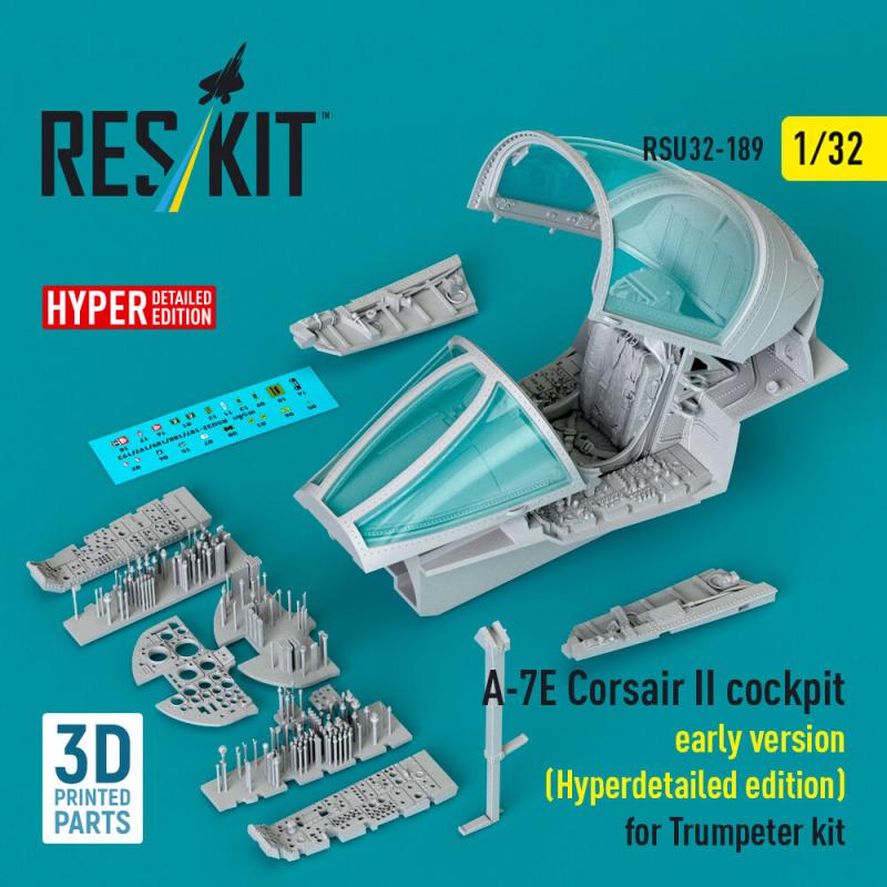 A-7E Corsair II early cockpit (Hyperdetailed edition) for Trumpeter kit (3D Printed) von ResKit Models