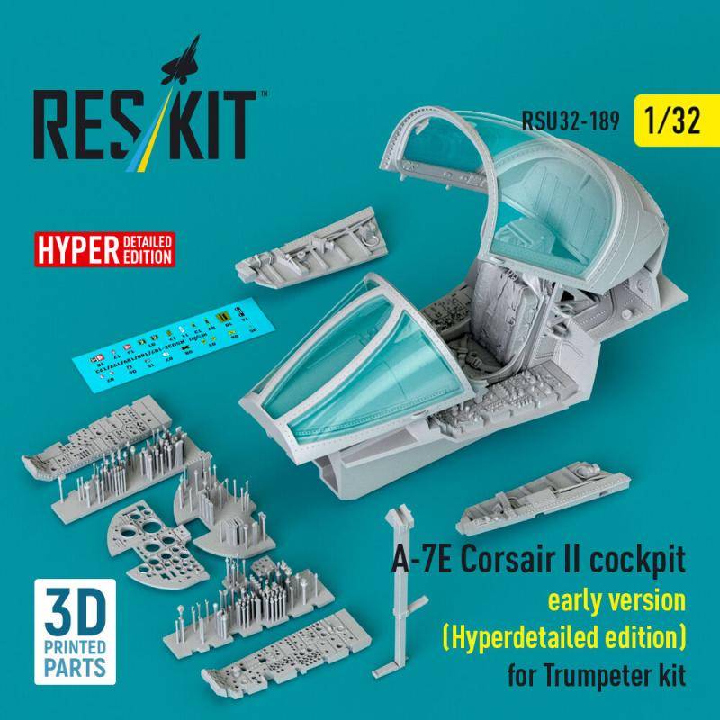 A-7E Corsair II early cockpit (Hyperdetailed edition) for Trumpeter kit (3D Printed) von ResKit Models