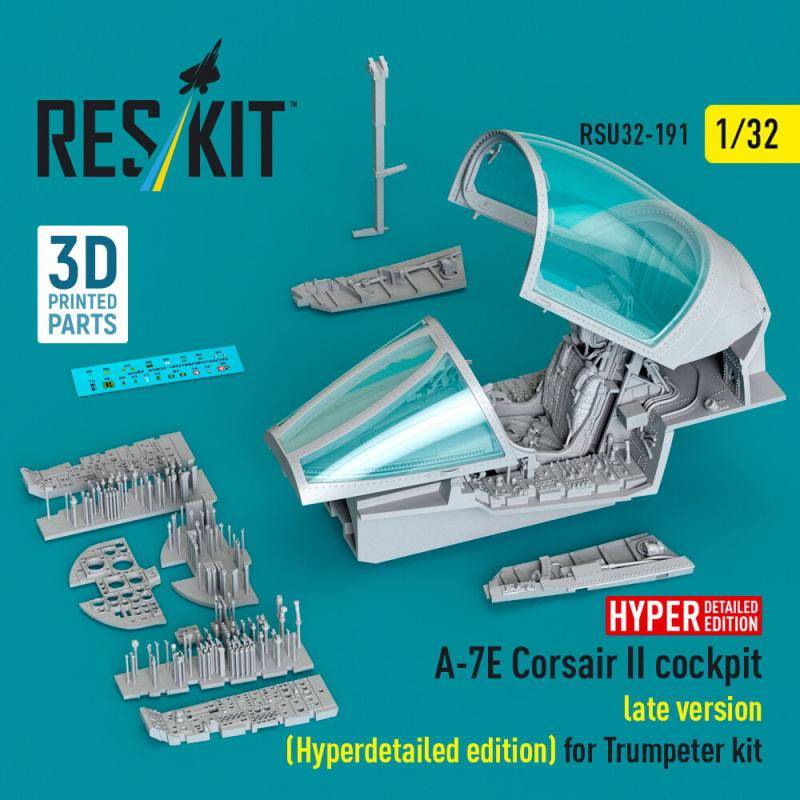 A-7E Corsair II late cockpit (Hyperdetailed edition) for Trumpeter kit (3D Printed) von ResKit Models