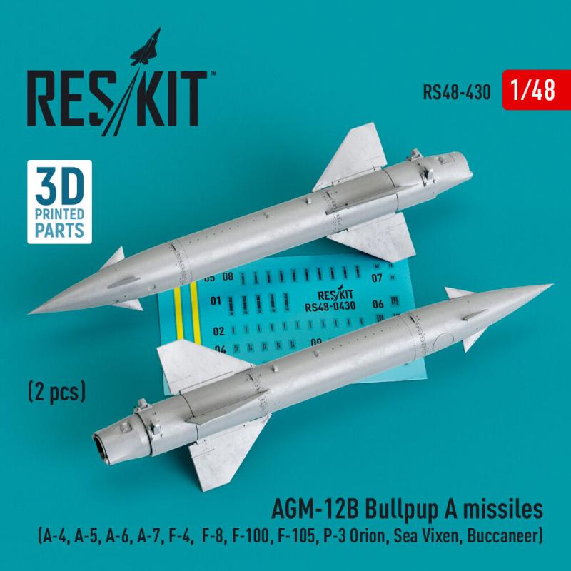 AGM-12B Bullpup A missiles (2 pcs) (A-4, A-5, A-6, A-7, F-4, F-8, F-100, F-105, P-3 Orion, Sea Vixen, Buccaneer) (3D Printed) von ResKit Models