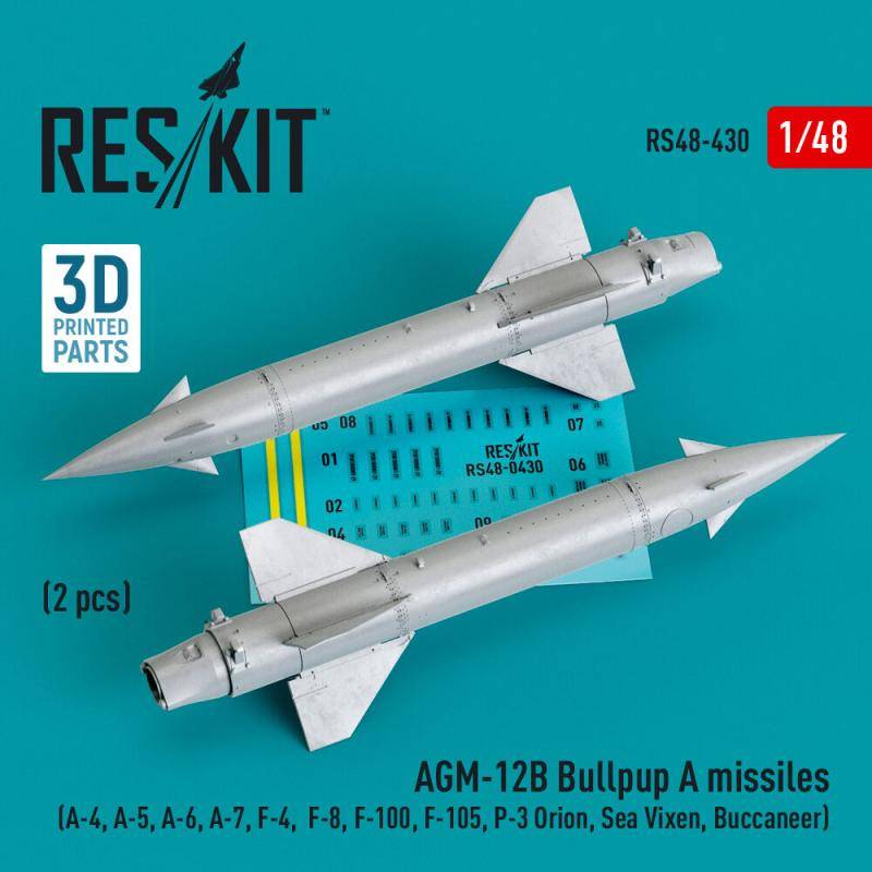 AGM-12B Bullpup A missiles (2 pcs) (A-4, A-5, A-6, A-7, F-4, F-8, F-100, F-105, P-3 Orion, Sea Vixen, Buccaneer) (3D Printed) von ResKit Models