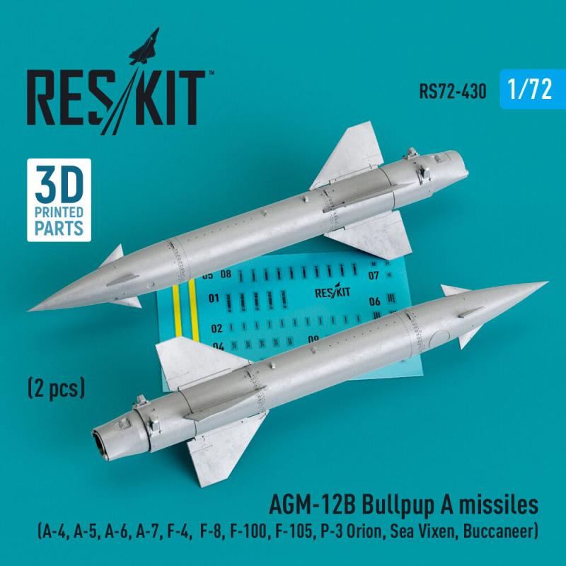 AGM-12B Bullpup A missiles (2 pcs) (A-4, A-5, A-6, A-7, F-4, F-8, F-100, F-105, P-3 Orion, Sea Vixen, Buccaneer) (3D Printed) von ResKit Models