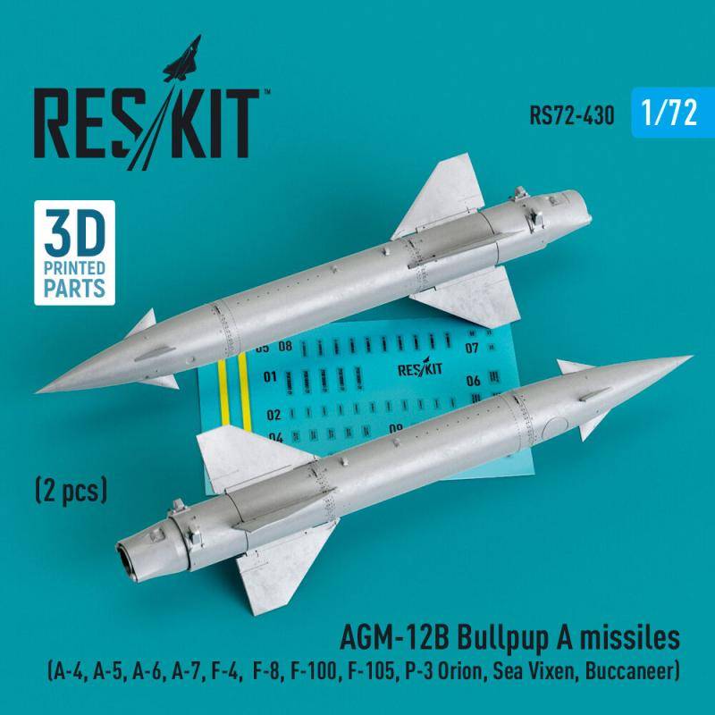 AGM-12B Bullpup A missiles (2 pcs) (A-4, A-5, A-6, A-7, F-4, F-8, F-100, F-105, P-3 Orion, Sea Vixen, Buccaneer) (3D Printed) von ResKit Models