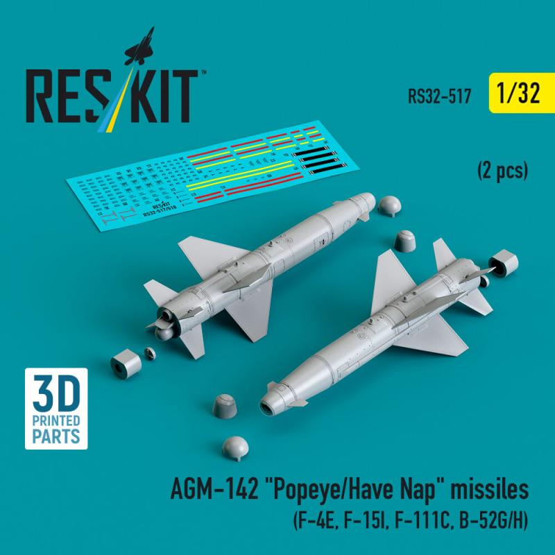 AGM-142 Popeye/Have Nap missiles (2 pcs) (F-4E, F-15I, F-111C, B-52G/H) (3D Printed) von ResKit Models