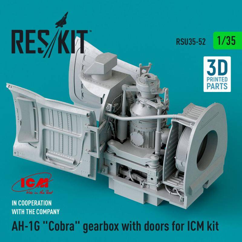 AH-1G Cobra gearbox with doors for ICM kit (3D Printed) von ResKit Models