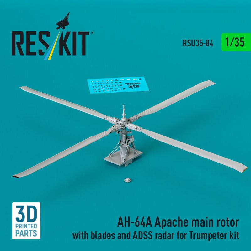AH-64A Apache main rotor with blades and ADSS radar for Trumpeter kit (3D Printed) von ResKit Models