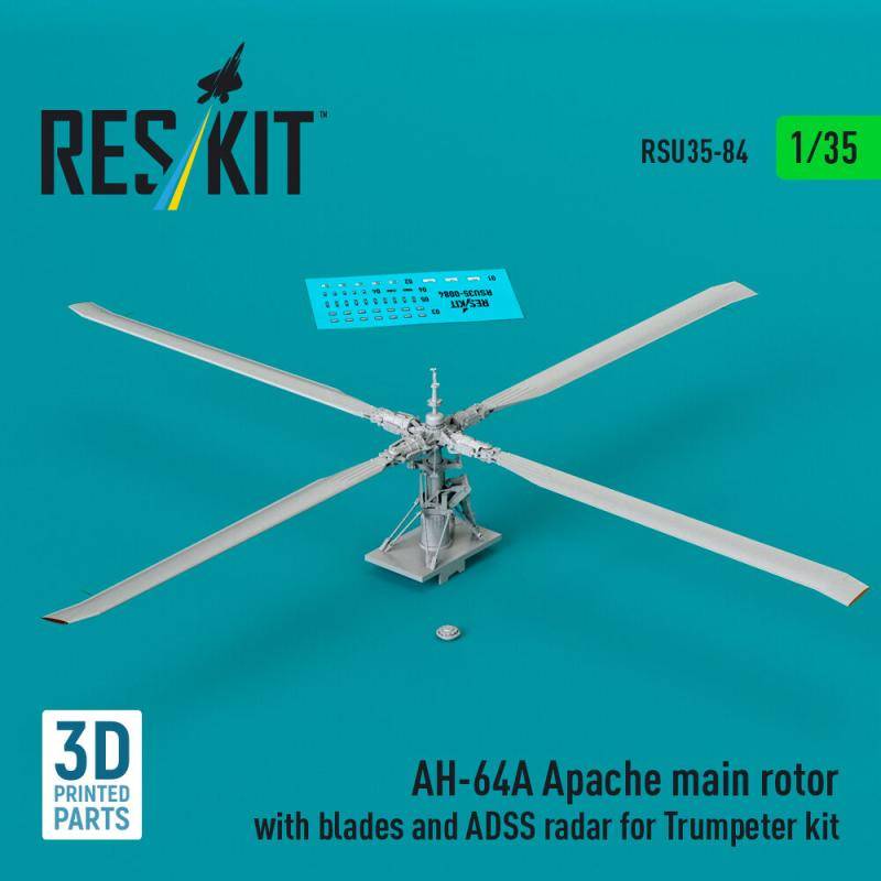 AH-64A Apache main rotor with blades and ADSS radar for Trumpeter kit (3D Printed) von ResKit Models