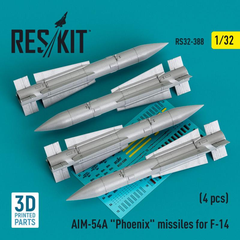 AIM-54A Phoenix missiles for F-14 (4pcs) (3D Printed) von ResKit Models