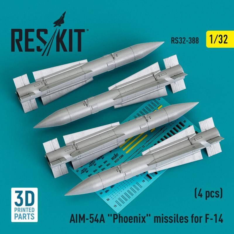 AIM-54A Phoenix missiles for F-14 (4pcs) (3D Printed) von ResKit Models