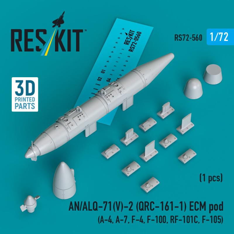 AN/ALQ-71(V)-2 (QRC-161-1) ECM pod (1pcs) (A-4, A-7, F-4, F-100, RF-101C, F-105) (3D Printed) von ResKit Models