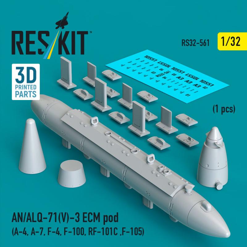 AN/ALQ-71(V)-3 ECM pod (A-4, A-7, F-4, F-100, RF-101C, F-105) (1pcs) (3D Printed) von ResKit Models