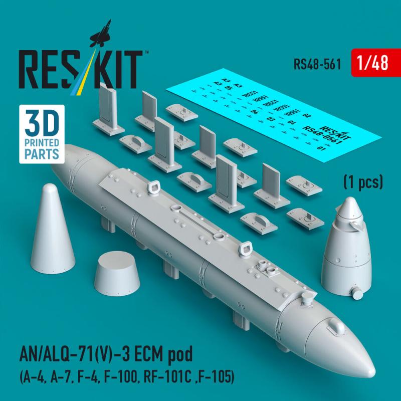 AN/ALQ-71(V)-3 ECM pod (A-4, A-7, F-4, F-100, RF-101C, F-105) (1pcs) (3D Printed) von ResKit Models