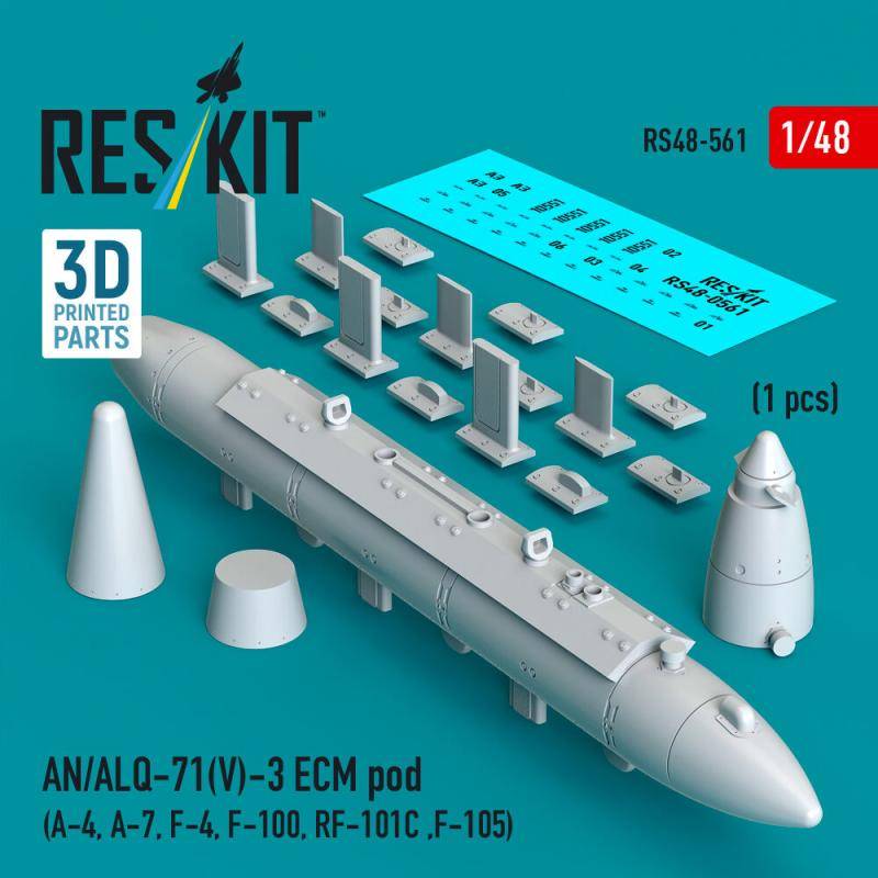 AN/ALQ-71(V)-3 ECM pod (A-4, A-7, F-4, F-100, RF-101C, F-105) (1pcs) (3D Printed) von ResKit Models