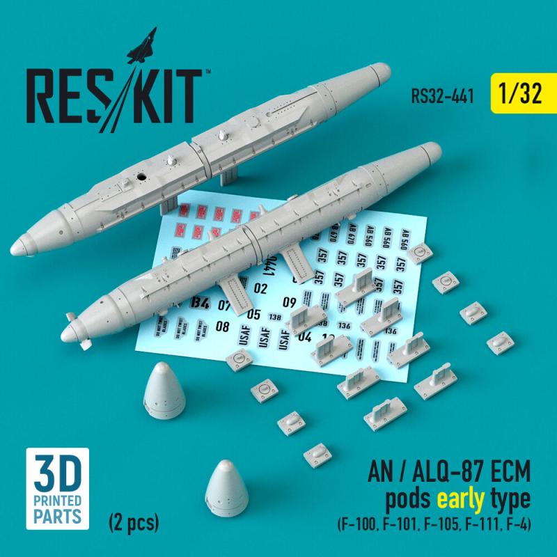 AN / ALQ-87 ECM pods early type (2 pcs) (F-100, F-101, F-105, F-111, F-4) (3D Printed) von ResKit Models