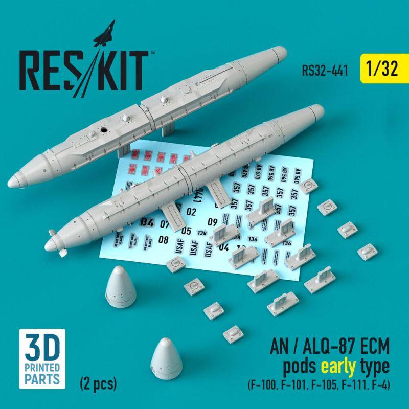 AN / ALQ-87 ECM pods early type (2 pcs) (F-100, F-101, F-105, F-111, F-4) (3D Printed) von ResKit Models