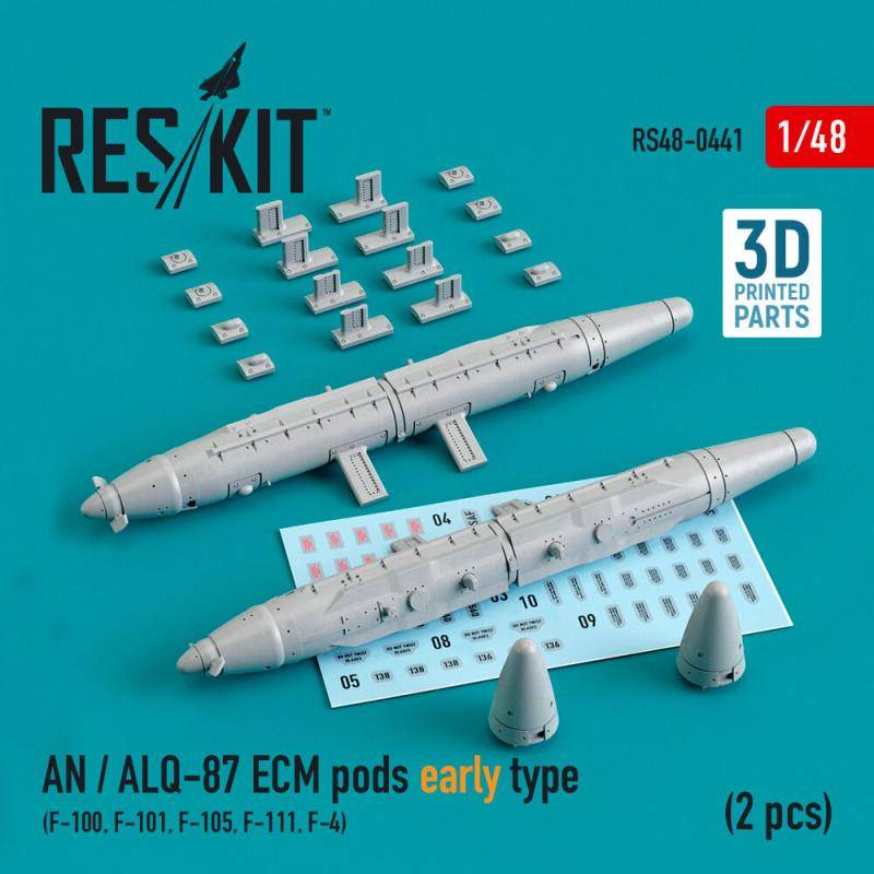 AN / ALQ-87 ECM pods early type (2 pcs) (F-100, F-101, F-105, F-111, F-4) (3D Printed) von ResKit Models