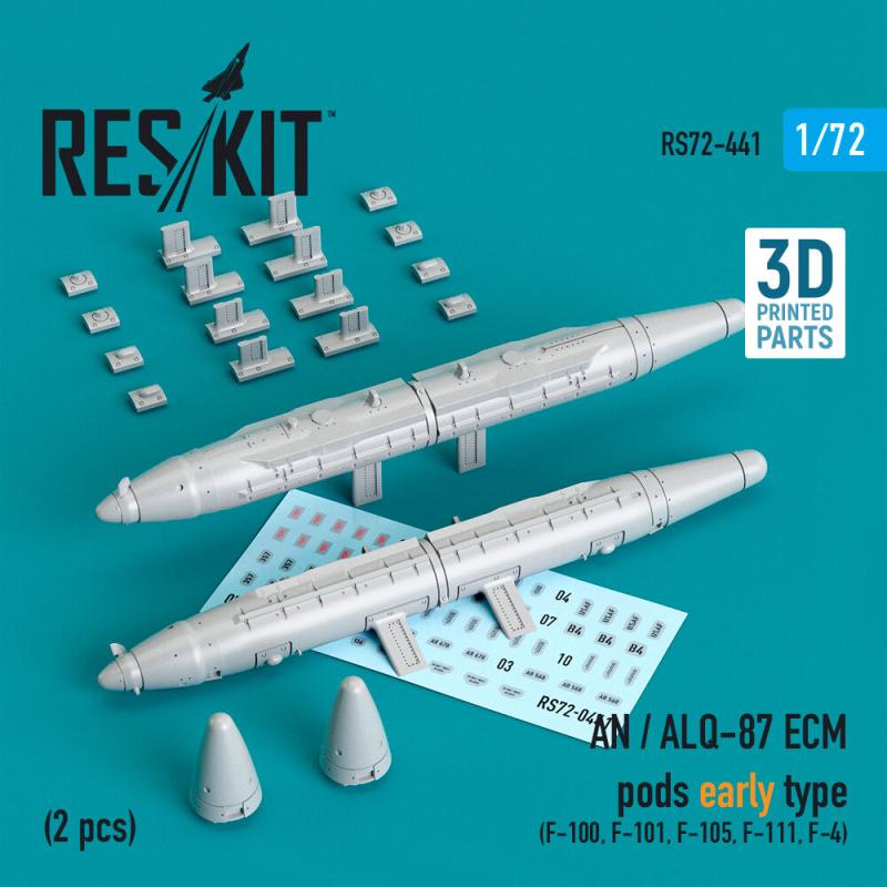 AN / ALQ-87 ECM pods early type (2 pcs) (F-100, F-101, F-105, F-111, F-4) (3D Printed) von ResKit Models
