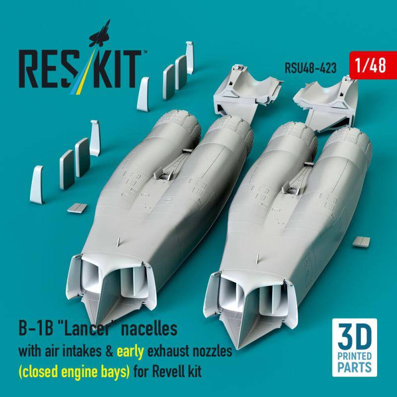 B-1B Lancer nacelles with air intakes & early exhaust nozzles (?losed engine bays) for Revell kit (3D Printed) von ResKit Models