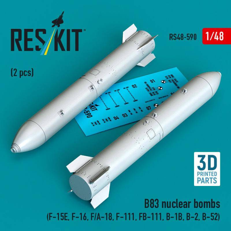 B83 nuclear bombs (2 pcs) (F-15E, F-16, F/A-18, F-111, FB-111, B-1B, B-2, B-52) (3D Printed) von ResKit Models