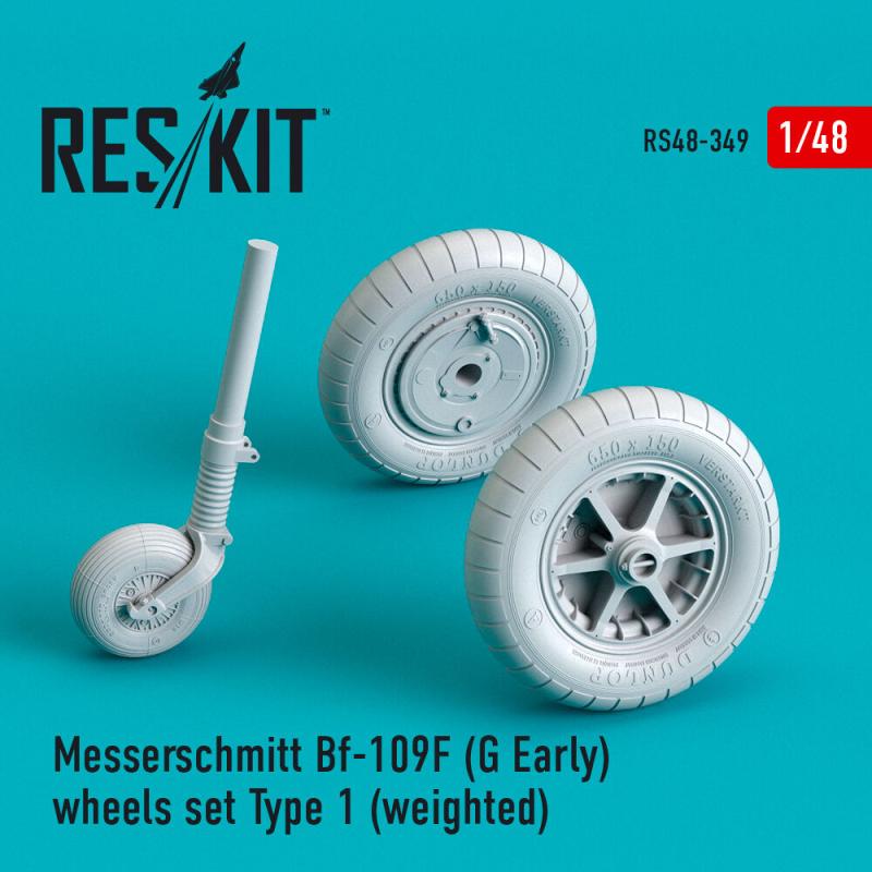 Bf-109 (F, G-early) wheels set type 1 (weighted) von ResKit Models