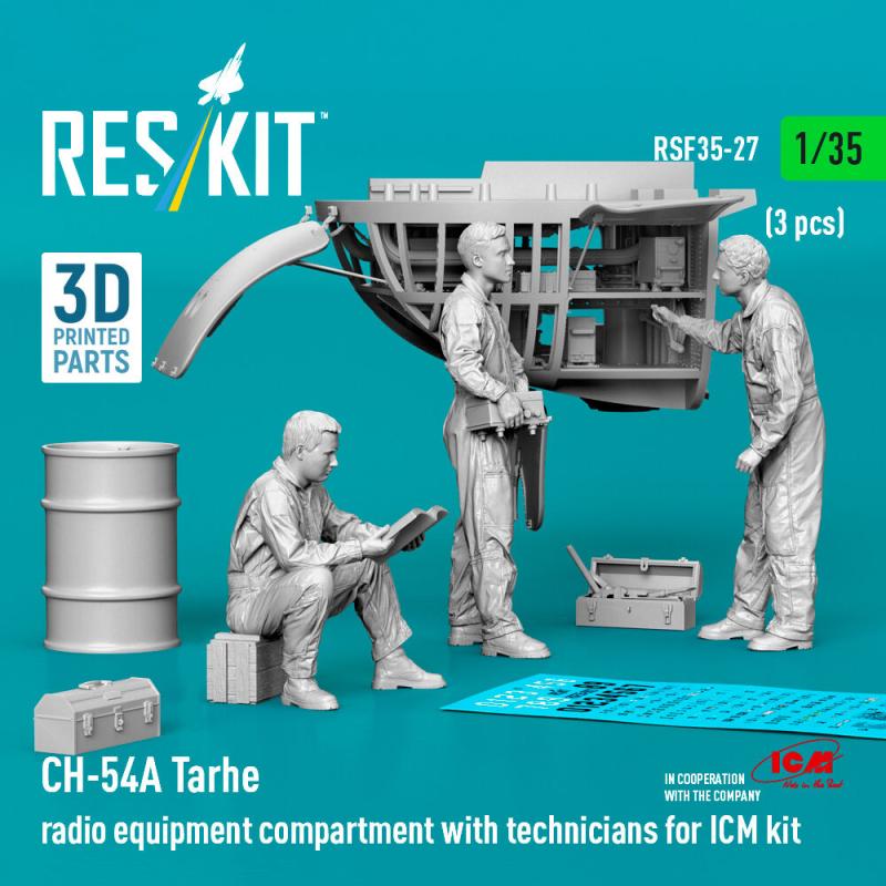 CH-54A Tarhe - Radio equipment compartment with technicians (3 pcs) (3D Printed) [ICM] von ResKit Models