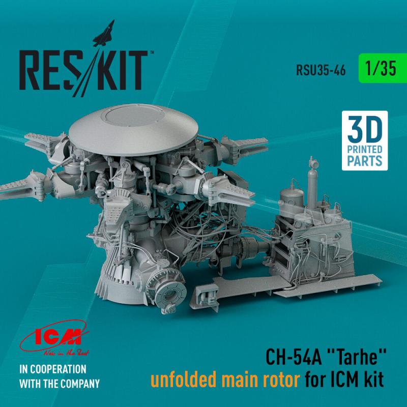 CH-54A Tarhe unfolded main rotor for ICM kit (3D Printed) von ResKit Models