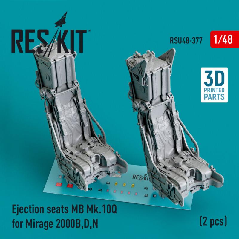 Ejection seats MB Mk.10Q for Mirage 2000B,D,N (2 pcs) (3D Printed) von ResKit Models