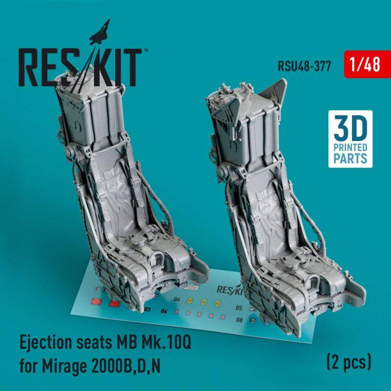 Ejection seats MB Mk.10Q for Mirage 2000B,D,N (2 pcs) (3D Printed) von ResKit Models