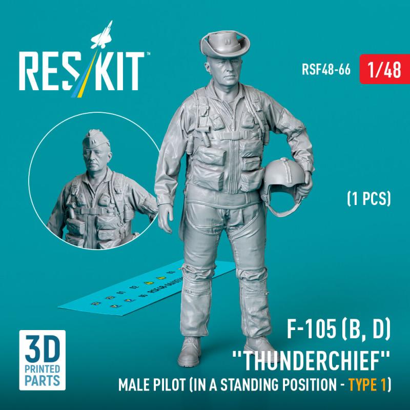F-105 (D,F,G) Thunderchief - Male pilot (in a standing position - type 1) (1 pcs) (3D Printed) von ResKit Models