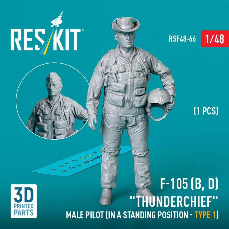 F-105 (D,F,G) Thunderchief - Male pilot (in a standing position - type 1) (1 pcs) (3D Printed) von ResKit Models