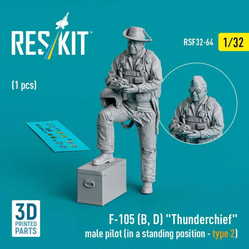 F-105 (D,F,G) Thunderchief - Male pilot (in a standing position - type 2) (1 pcs) (3D Printed) von ResKit Models