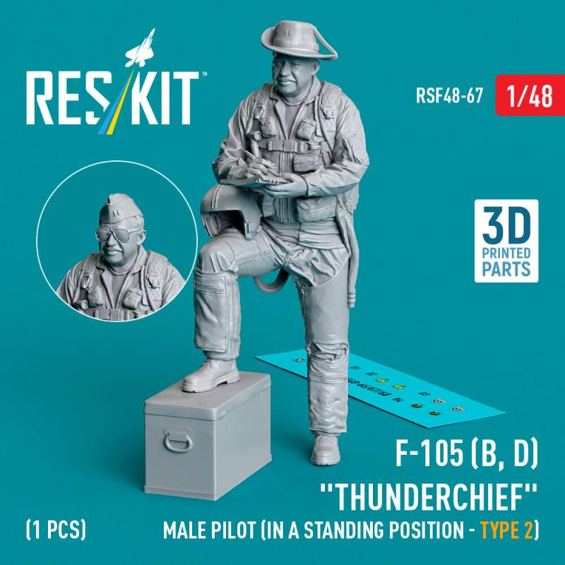 F-105 (D,F,G) Thunderchief - Male pilot (in a standing position - type 2) (1 pcs) (3D Printed) von ResKit Models