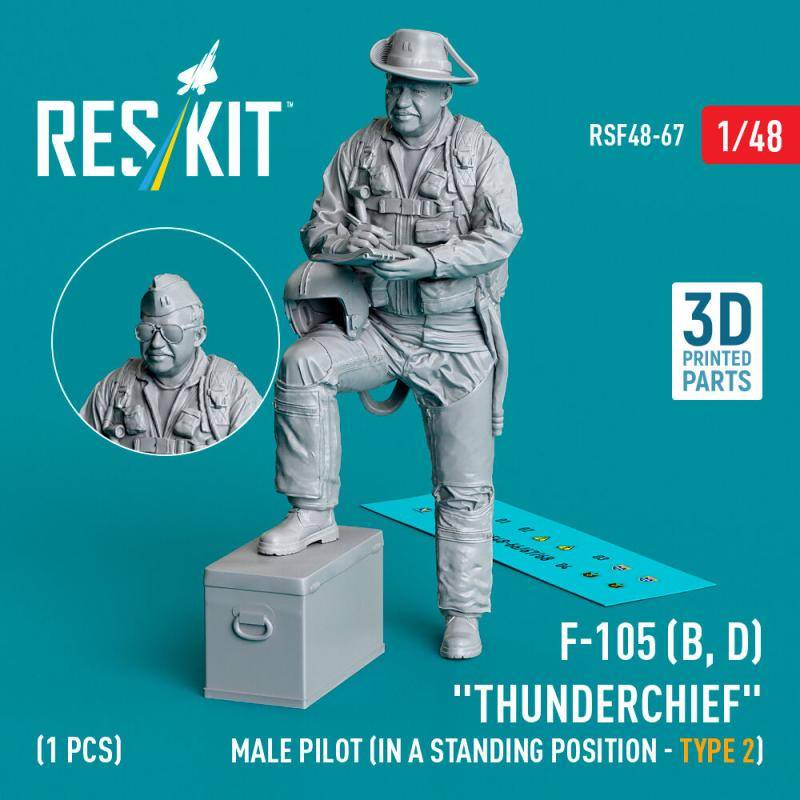 F-105 (D,F,G) Thunderchief - Male pilot (in a standing position - type 2) (1 pcs) (3D Printed) von ResKit Models