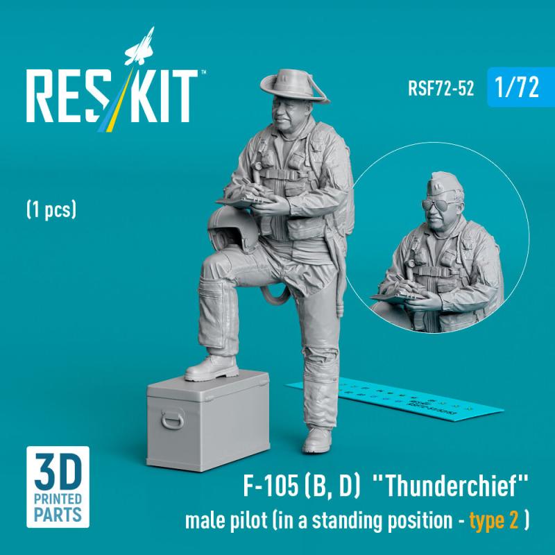 F-105 (D,F,G) Thunderchief - Male pilot (in a standing position - type 2) (1 pcs) (3D Printed) von ResKit Models