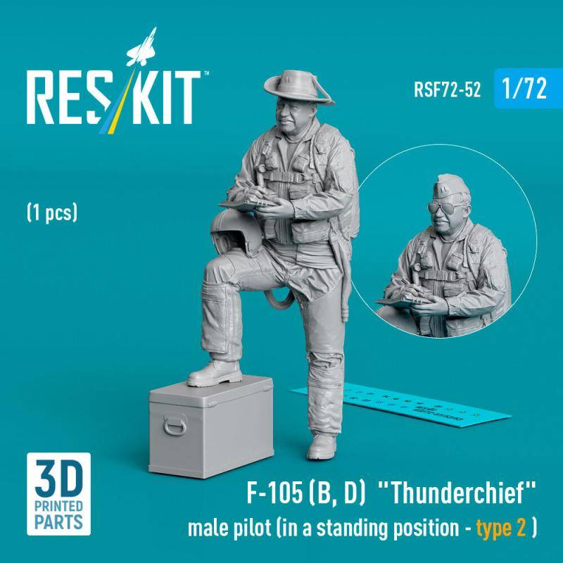 F-105 (D,F,G) Thunderchief - Male pilot (in a standing position - type 2) (1 pcs) (3D Printed) von ResKit Models