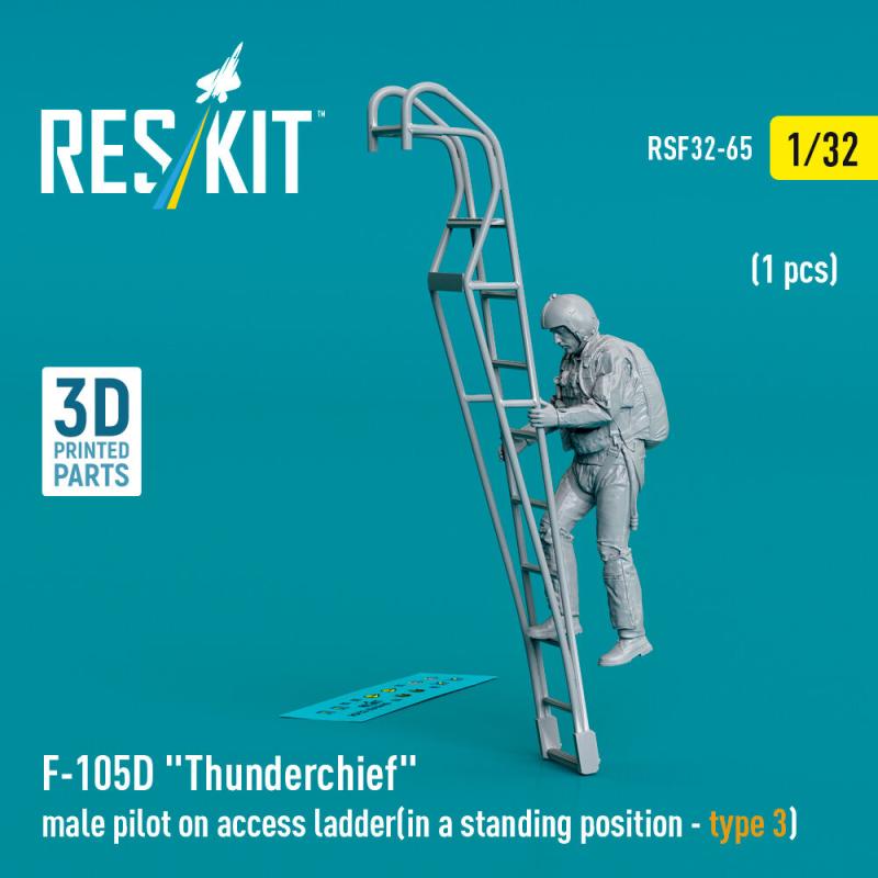 F-105 (D,F,G) Thunderchief - Male pilot on access ladder (type 3) (1 pcs) (3D Printed) von ResKit Models
