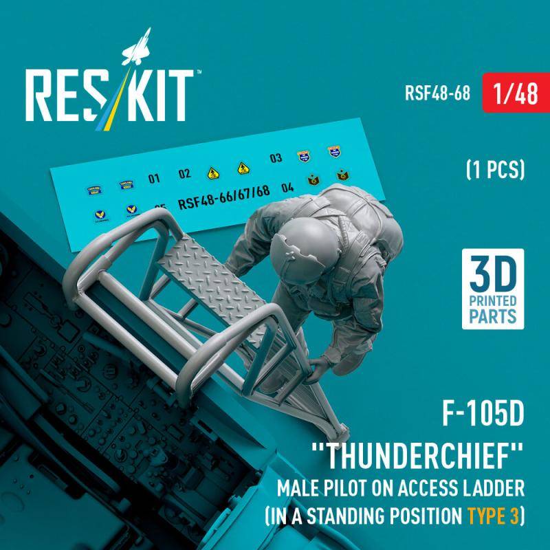 F-105 (D,F,G) Thunderchief - Male pilot on access ladder (type 3) (1 pcs) (3D Printed) von ResKit Models