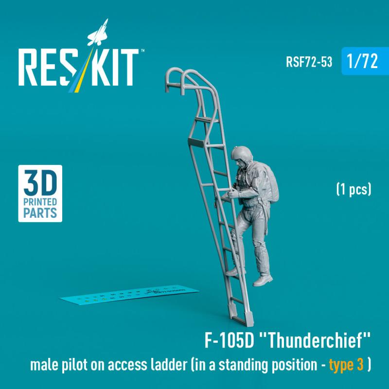 F-105 (D,F,G) Thunderchief - Male pilot on access ladder (type 3) (1 pcs) (3D Printed) von ResKit Models