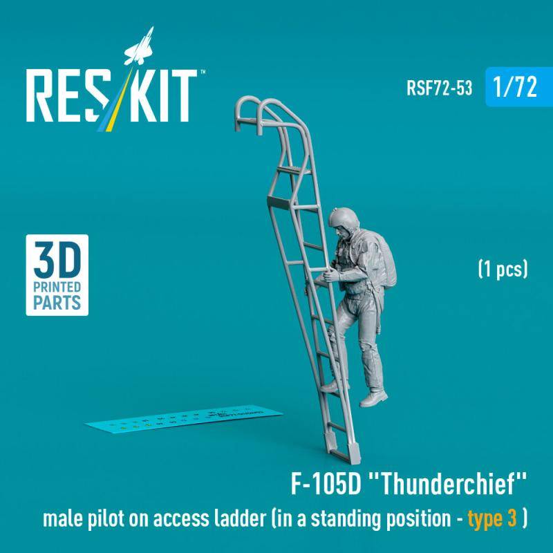 F-105 (D,F,G) Thunderchief - Male pilot on access ladder (type 3) (1 pcs) (3D Printed) von ResKit Models