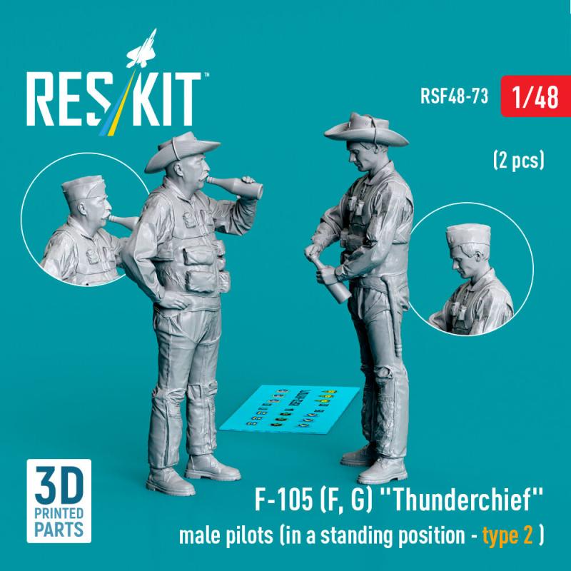 F-105 (F, G) Thunderchief - Male pilots (in a standing position - type 2) (2 pcs) (3D Printed) von ResKit Models
