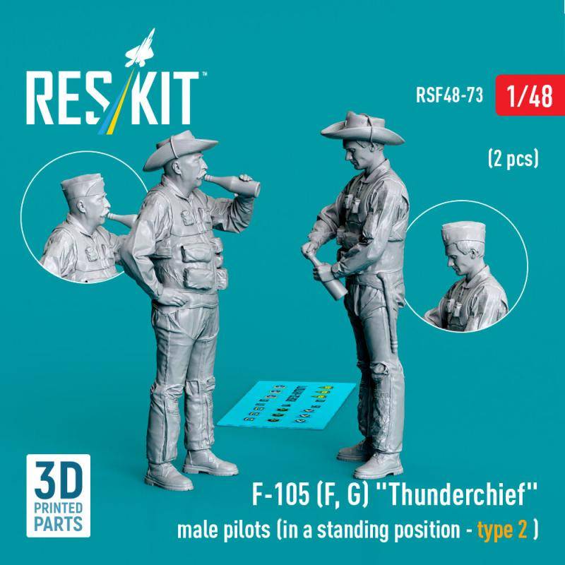 F-105 (F, G) Thunderchief - Male pilots (in a standing position - type 2) (2 pcs) (3D Printed) von ResKit Models