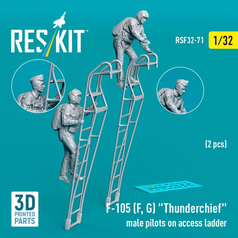 F-105 (F, G) Thunderchief - Male pilots on access ladder (2 pcs) (3D Printed) von ResKit Models