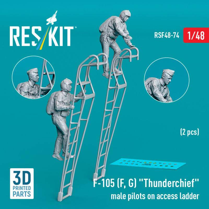 F-105 (F, G) Thunderchief - Male pilots on access ladder (2 pcs) (3D Printed) von ResKit Models