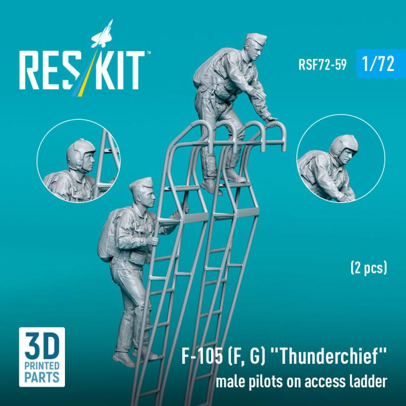 F-105 (F, G) Thunderchief - Male pilots on access ladder (2 pcs) (3D Printed) von ResKit Models
