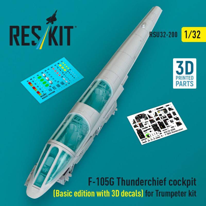 F-105G Thunderchief cockpit (Basic edition with 3D decals) for Trumpeter kit (3D Printed) von ResKit Models