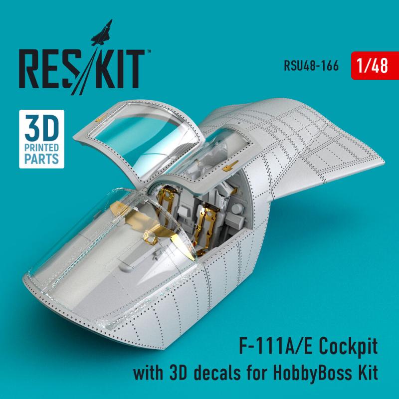 F-111A/E Cockpit with 3D decals for HobbyBoss kit (3D Printed) von ResKit Models