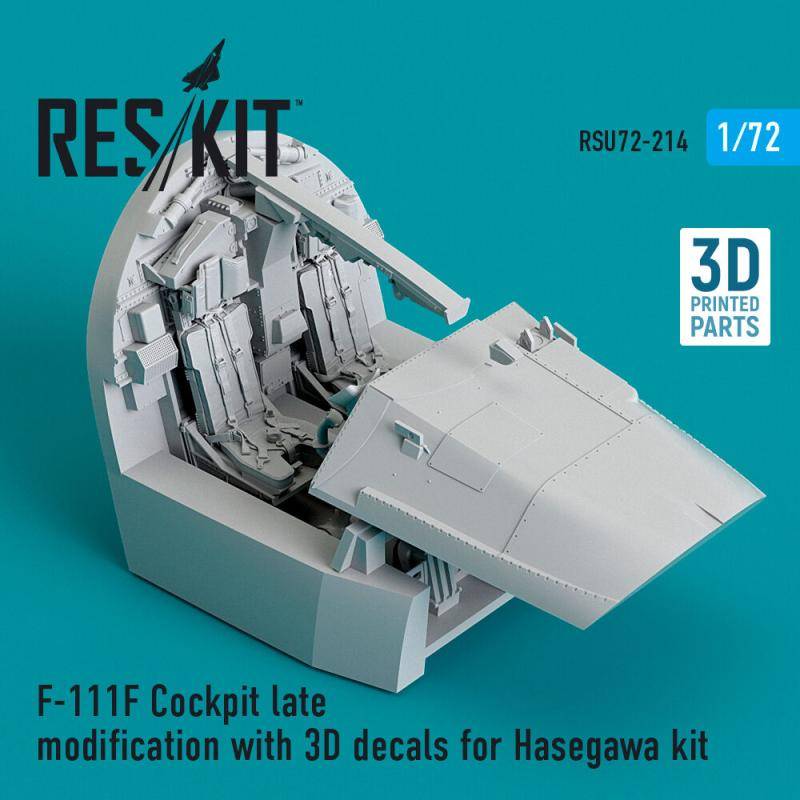 F-111F Cockpit late modification with 3D decals for Hasegawa kit (3D Printed) von ResKit Models